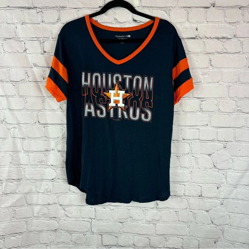5th & ocean clothing new era MLB houston astros baseball top women's large